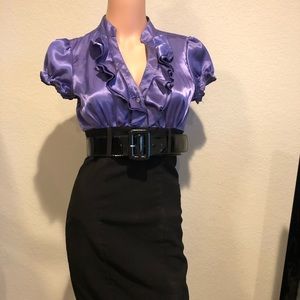 Empire Ruffle-Top Pencil dress